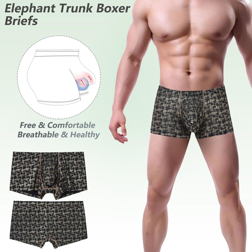 2930 Sexy Boxer Briefs Bulge Enhancing Underwear Low Rise Trunks Short Leg View 2